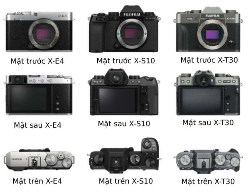 So Sánh Bộ 3 Máy Ảnh Mirrorless Fujifilm X-E4, X-S10 và X-T30