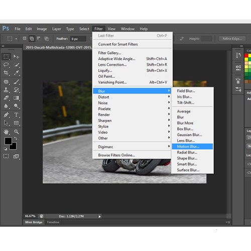 Làm mờ chuyển động bằng Photoshop