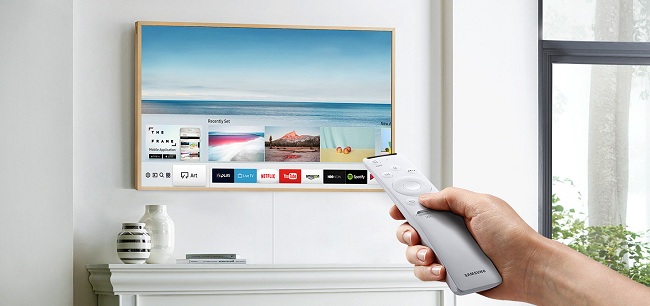 Tivi Samsung“không bao giờ tắt” có đường viền bằng gỗ như khung tranh 