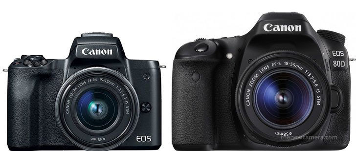So sánh Canon EOS M50 vs Canon EOS 80D