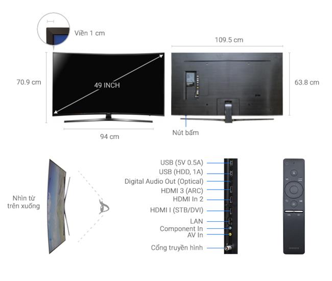 Tivi Samsung 49MU6500 (Internet TV, Màn Cong, 4K Ultra HD, 49 inch)