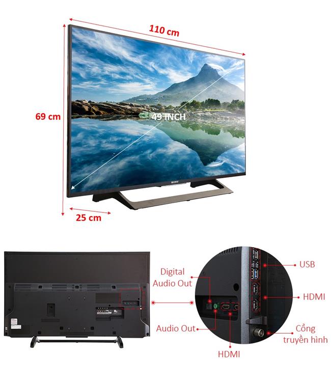 Tivi Sony KD-49X8000E (Internet TV, Ultra HD 4K, 49 Inch)