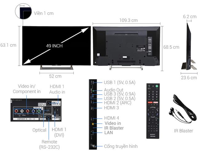 Tivi Sony KD-55X9000E (Internet TV, 4K HDR, 55 Inch)