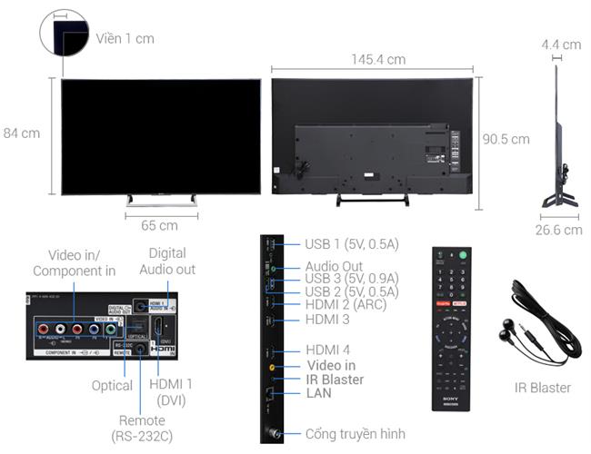 Tivi Sony KD-65X8500E  (Internet TV, 4K Ultra HD, 65 Inch)