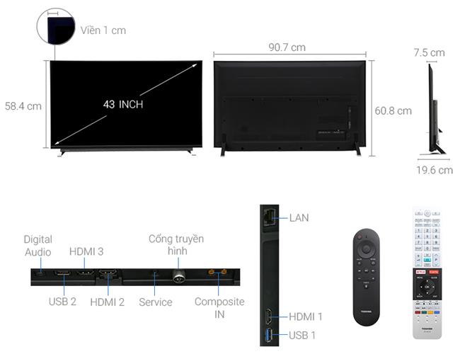 TIVI TOSHIBA 43U7750 ( Smart Tivi, 4k Ultra HD, 43 inch)