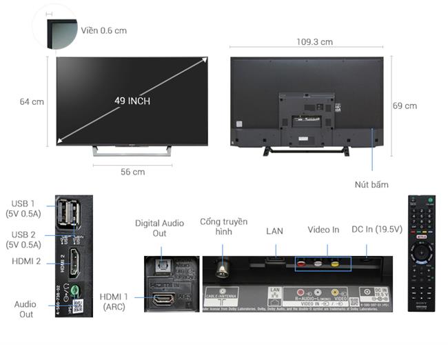 Tivi Sony 49W750D (Full HD ,InternetTV , 49 inch)