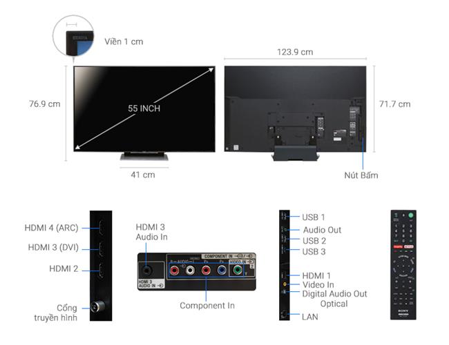 Tivi Sony 55X9300D (4K ,Internet TV ,55 inch)