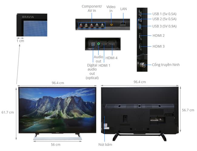Tivi Sony 43X8000e (4K, internet TV , 43 Inch)