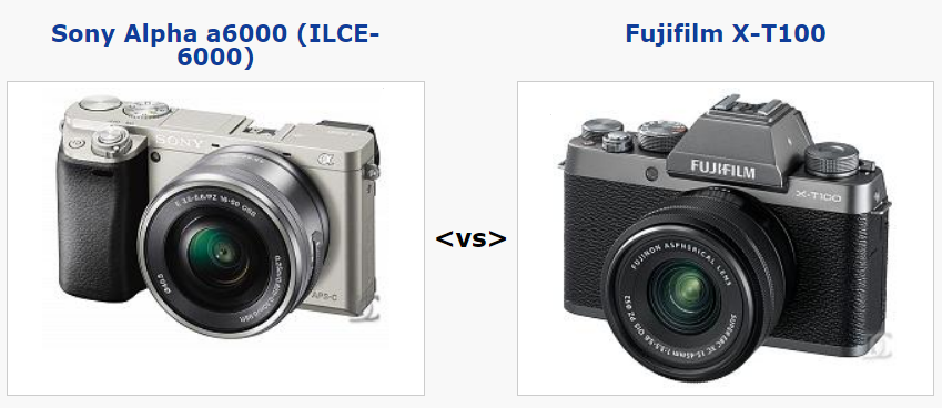 So sánh sony a6000 và fujifilm x t100
