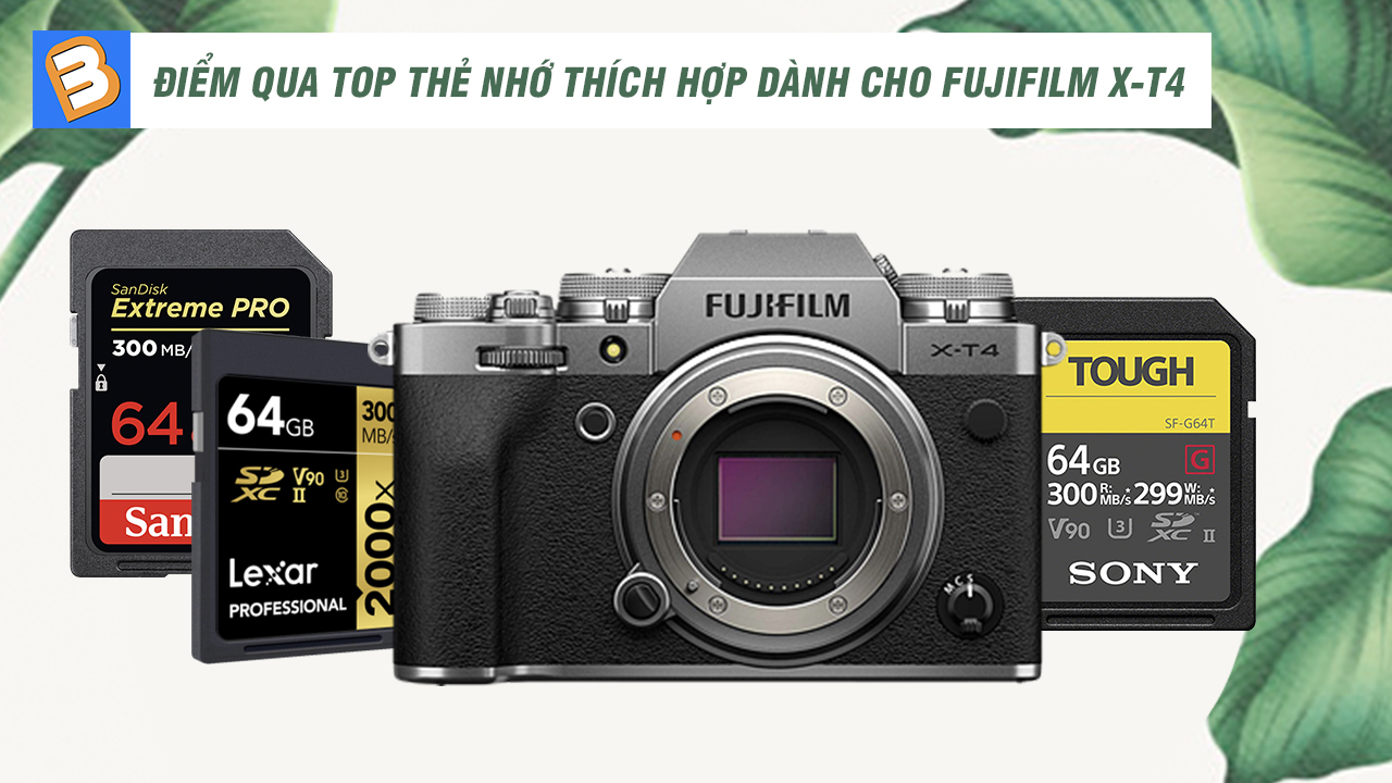 Fujifilm XT-4 là một trong những chiếc máy ảnh chuyên nghiệp nhất trên thị trường hiện nay. Để đáp ứng yêu cầu của camera này, bạn cần sử dụng thẻ nhớ chất lượng để lưu trữ những bức ảnh đẹp nhất của bạn. Với thẻ nhớ phù hợp với Fujifilm XT-4, sức mạnh của máy ảnh sẽ được tối đa hóa.