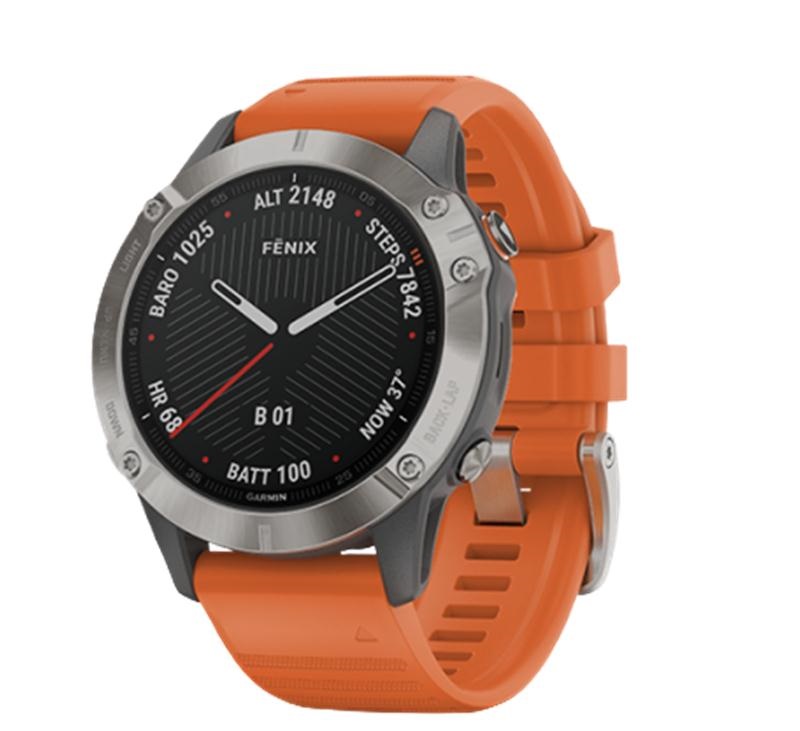 Đồng hồ thông minh Garmin Fenix 6 ở đâu giá rẻ Dong-ho-thong-minh-garmin-fenix-6-sapphire-titanium-with-ember-orange-band