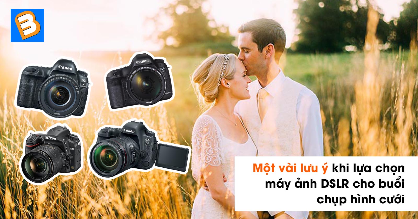 Lựa chọn máy ảnh DSLR cho buổi chụp hình cưới là một quá trình quan trọng để tạo ra bộ sưu tập ảnh đẹp và chất lượng. Với những người mới bắt đầu, có rất nhiều yếu tố mà bạn cần phải lưu ý khi chọn một loại máy ảnh tốt nhất cho bộ ảnh cưới của bạn. Điều này bao gồm độ phân giải, độ nhạy sáng, quang học, ống kính và cấu hình chung.