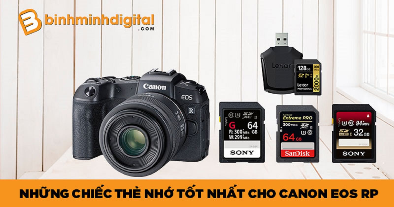 Canon EOS RP là chiếc máy ảnh lý tưởng và sản phẩm thẻ nhớ máy ảnh cũng vậy. Với khả năng chống sốc và chống thấm nước, sản phẩm thẻ nhớ này sẽ giúp bạn yên tâm sử dụng chiếc máy ảnh của mình mà không cần lo lắng về dữ liệu bị mất. Hãy xem hình ảnh liên quan để biết thêm chi tiết về sản phẩm.