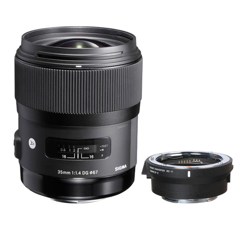 combo-sigma-35mm-f14-dg-hsm-art-lens-for-canon-ef-va-mc11-mount-converter-for-sony-e-kit