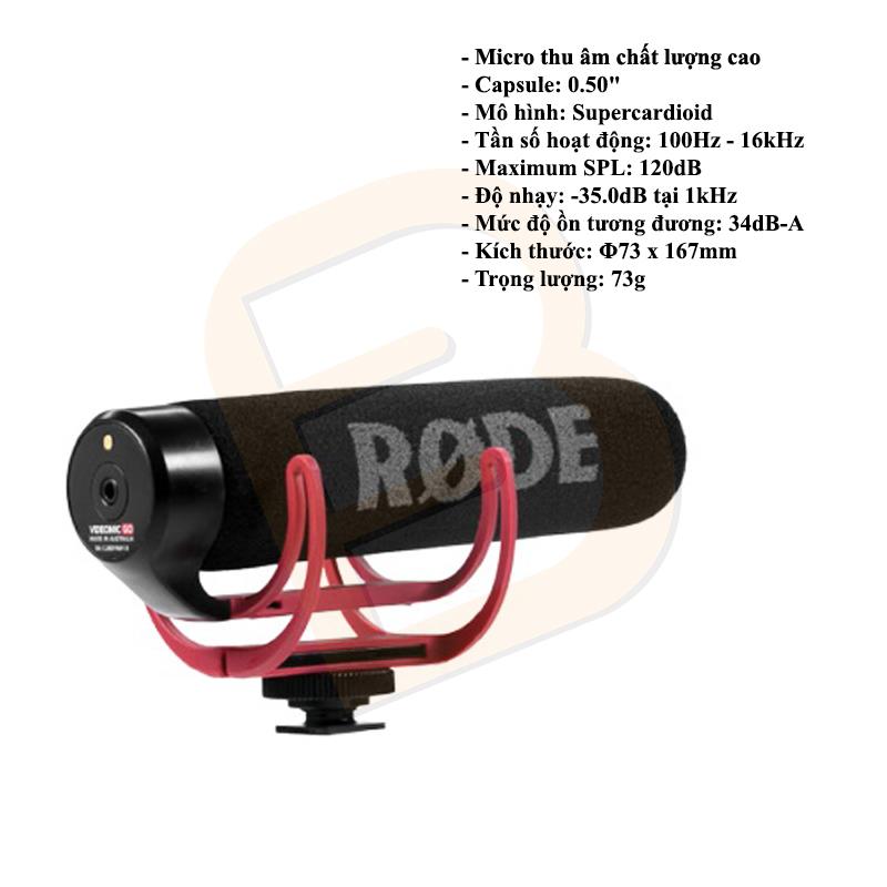 Microphone RODE VideoMic GO, Thiết Bị Thu Âm - VJShop