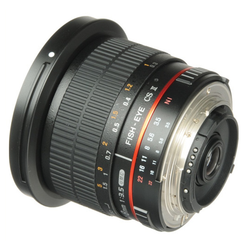 SAMYANG 単焦点魚眼レンズ 8mm F3.5 ニコン AE用 APS-C用 フード脱着式