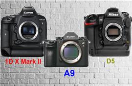 Đại chiến giữa Canon 1D X Mark II vs Sony A9 vs Nikon D5