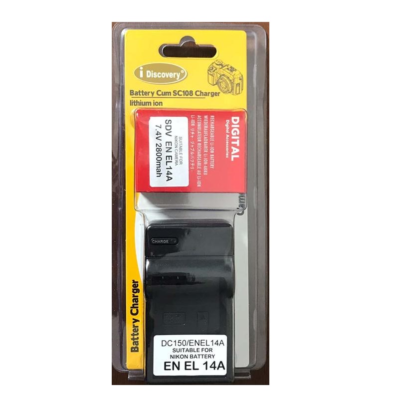 Bộ Pin Và Sạc i-Discovery EN-EL14 Cho NIKON D3100, D3200, D3400, D5100, D5200, P7000, P7100,D5300, D5500, D5600...