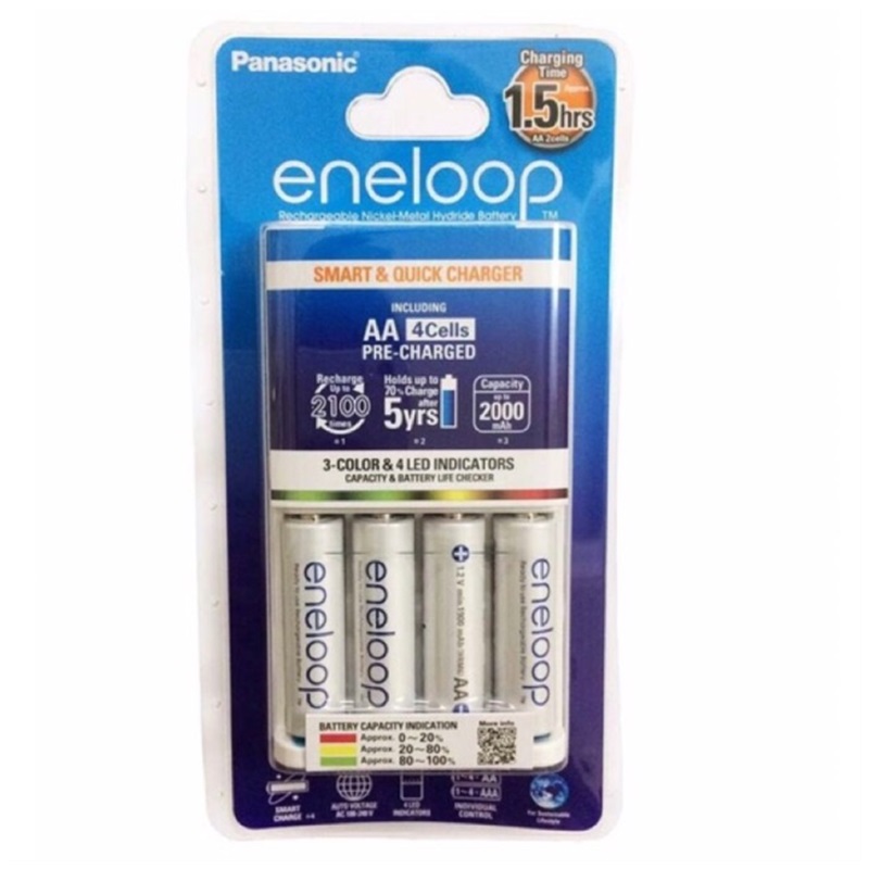 Bộ Pin+Sạc Panasonic AA 2000mAh KJ55 (4V)