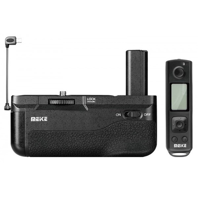 Đế Pin Grip Meike Pro For Sony A6500 With 2.4GHz LCD Timelapse Remote