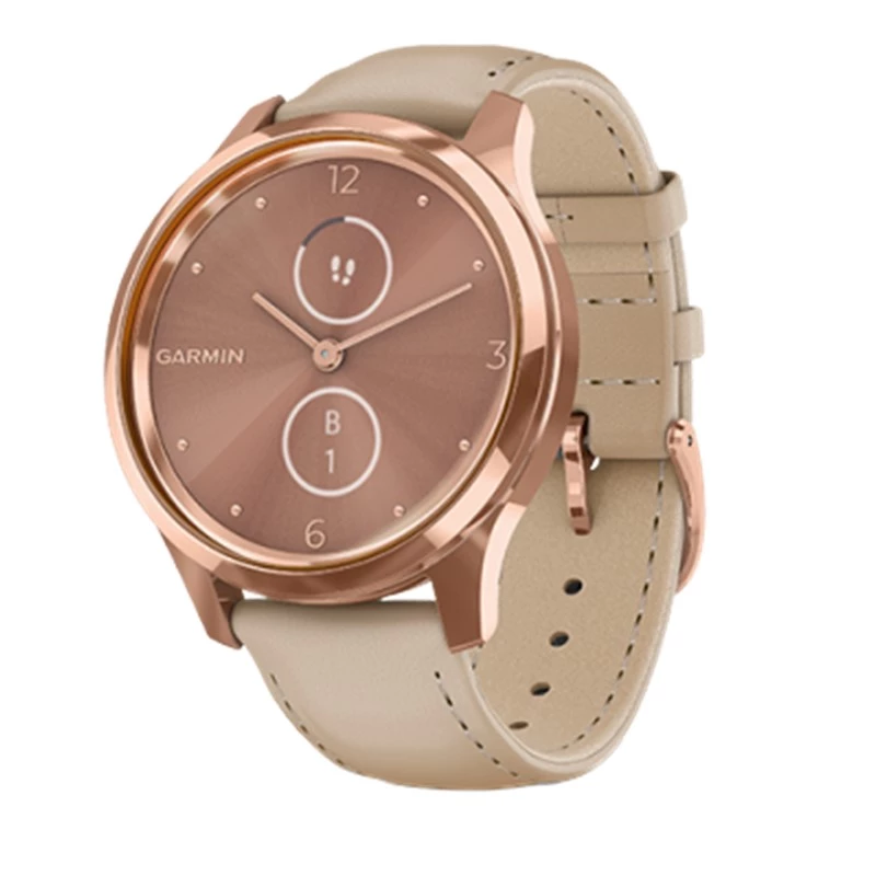 Đồng Hồ thông Minh Garmin Vivomove Luxe - Rose Gold/Beige/Leather
