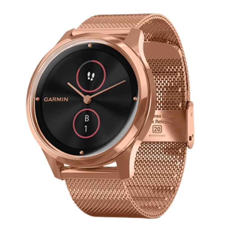 Đồng Hồ Thông Minh Garmin Vivomove Luxe - Rose Gold/Black/Milanese