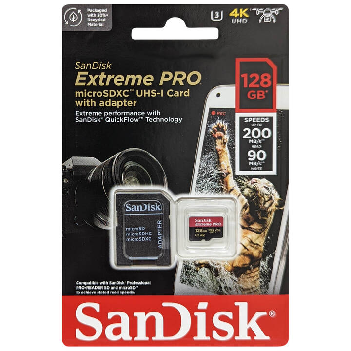 Thẻ Nhớ Microsd 128gb Sandisk Extreme Pro 200 Mb/S (Bản Mới Nhất 2022)