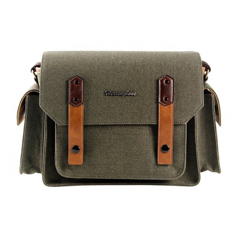 Túi Máy Ảnh Herringbone Papaspocket Medium Olive