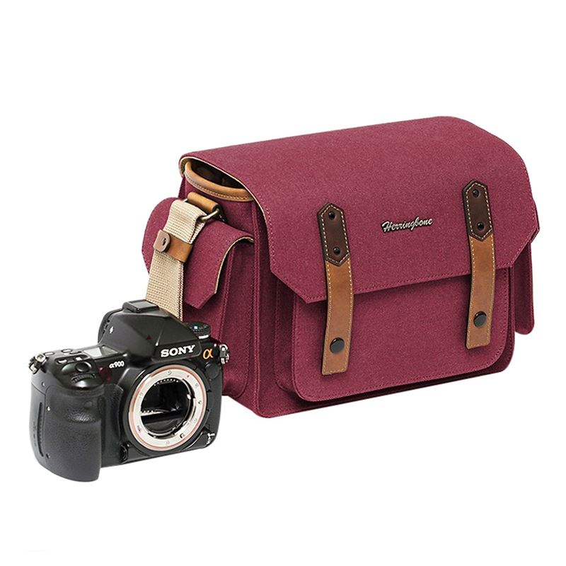Túi Máy Ảnh Herringbone Papaspocket Small Wine