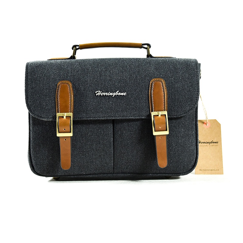 Túi Máy Ảnh Herringbone Satchel Medium Charcoal