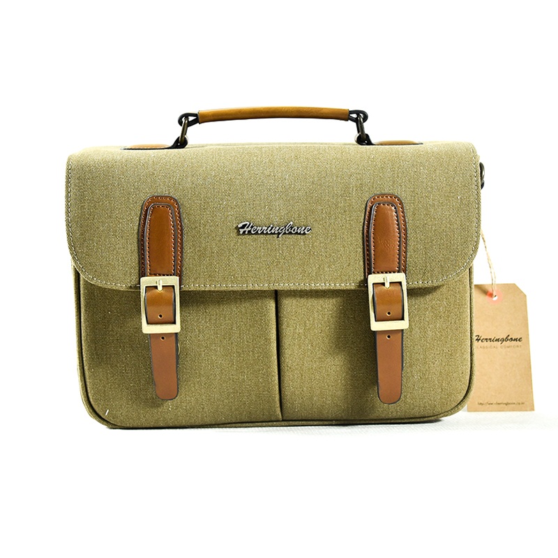 Túi Máy Ảnh Herringbone Satchel Medium Khaki